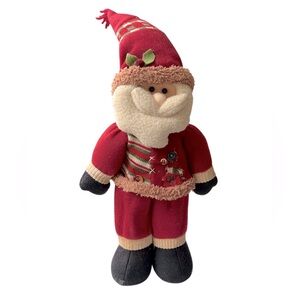 Rustic Santa Claus Plush Christmas Decoration - 15” Stuffed Figure EUC